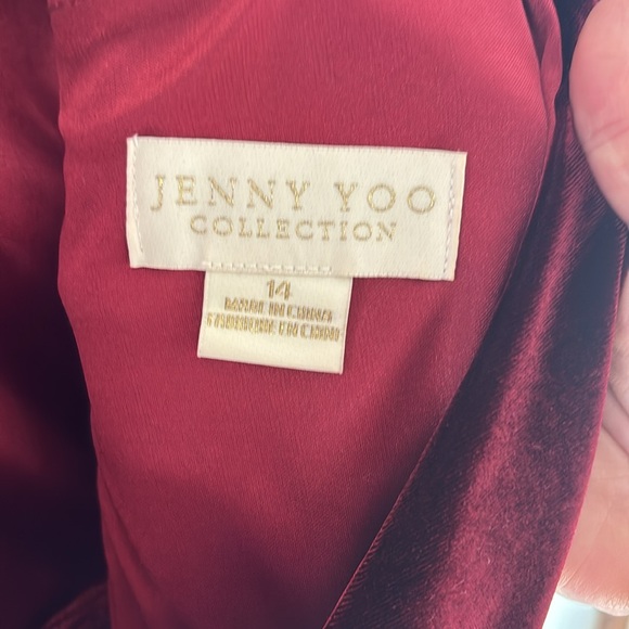 Anthropologie Jenny Yoo red velvet dress size 14 - altered length fit for 5’4” - Picture 3 of 4